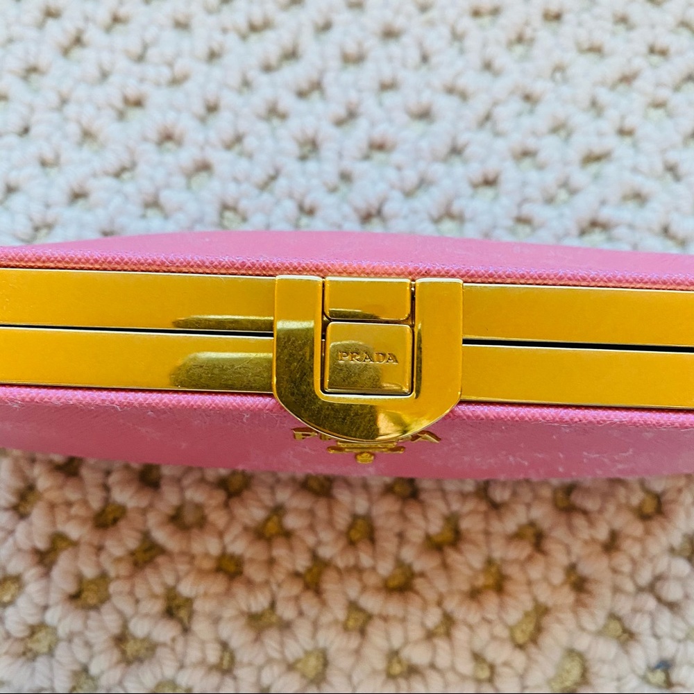 NWOT Prada Clutch Pink Rare w/gold hardware - Picture 9 of 9